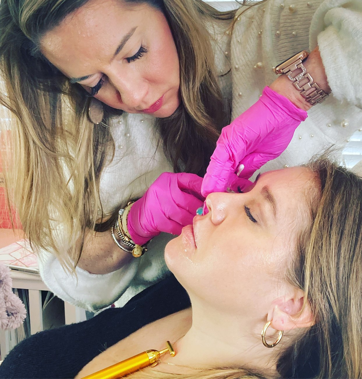 Priscilla performing a lip filler injection at Opal Aesthetics & Wellness